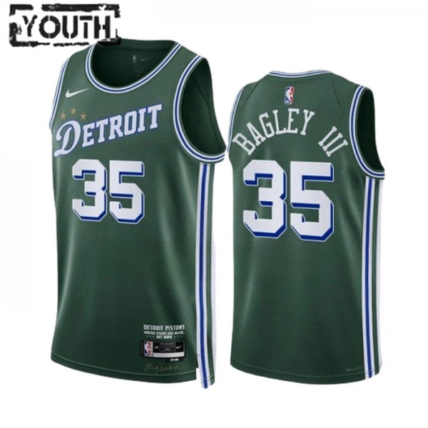 Detroit Pistons Trikot Marvin Bagley III 35 Nike 2022-23 City Edition Grün Swingman - Kinder Detroit Pistons Trikot Marvin Bagley III 35 Nike 2022-23 City Edition Grün Swingman - Kinder
